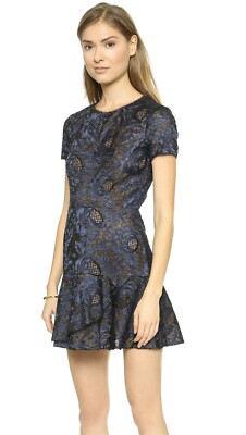 bcbg blue lace dress BCBGMAXAZRIA Stacy Plunging V Neck Embellished Waist Gown – Runway Catalog main image 1