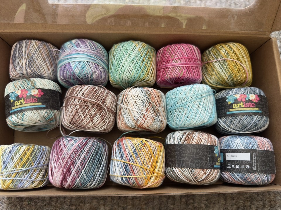 Multi-Color Artiste Hand-Dyed Crochet Cotton Thread-Pre owned | eBay