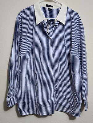 Chaps Men's 3X Long-Sleeve Button-Up Blue & Wht Striped Collared Dress Shirt | eBay Chaps Men's 3X Long-Sleeve Button-Up Blue & Wht Striped Collared Dress Shirt | eBay