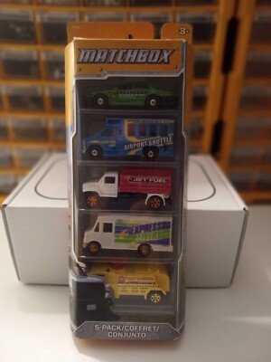 Matchbox 5 Auto Set Taxi, Shuttle, Tankwagen, Lieferwagen, Feuerwehrtanker.