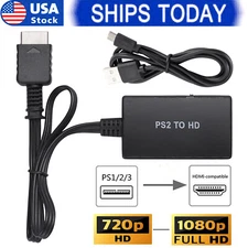 PS2 to HDMI Video Converter Adapter HD 1080P  for PlayStation 1/2/3 HDTV Monitor