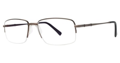 MODERN OPTICAL TENUR MEN'S SEMI-RIMLESS EYEGLASSES 55-18-140 BROWN W/ SOFT CASE