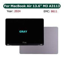 LCD Screen Display Top Cover Assembly For Macbook Air 13.6" M3 A3113 2024 Gray