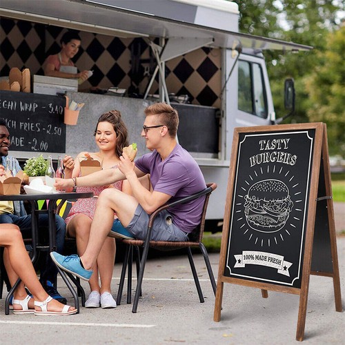 Heavy Wooden A Frame Chalkboard Sign with Eraser Sidewalk Board Outdoor Wedding - Picture 6 of 36