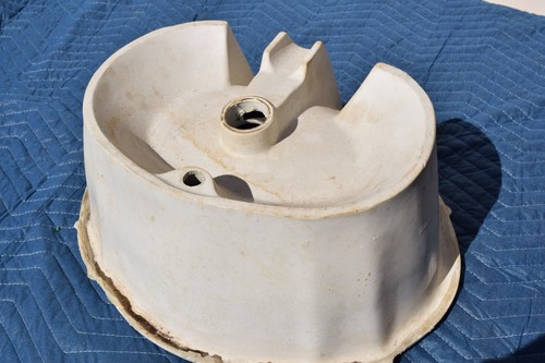 Vintage Painted Italian Porcelain Scalloped Drop In Sink Basin Garden Italy Hand - Picture 9 of 11