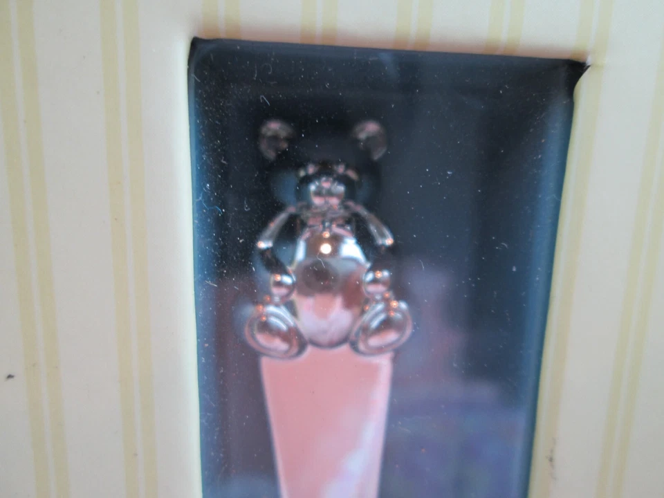 Cuchara de alimentación infantil de oso de peluche Reed & Barton • Cubiertos para bebé con acabado de níquel NUEVO Foto 4 de 4