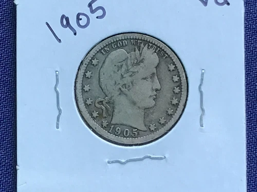 1905 Barber Silver Quarter       E8341