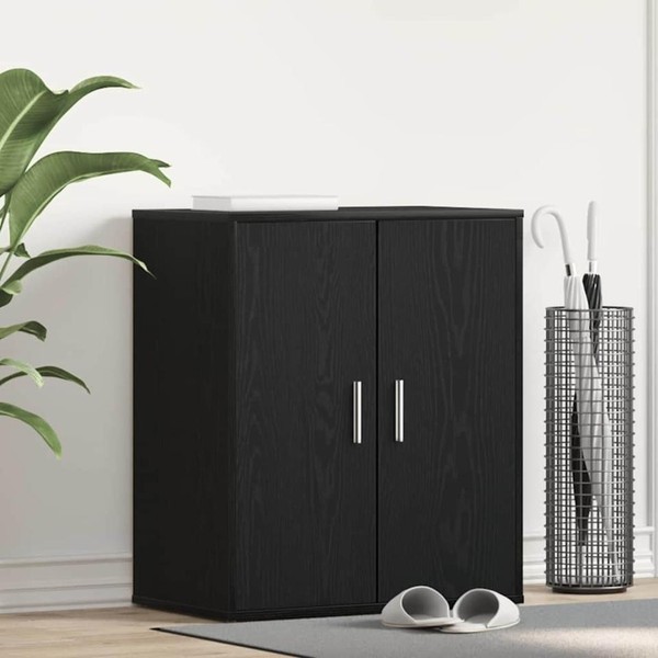 Schuhschrank Schwarz Eiche 60X35X70 Cm Holzwerkstoff-image