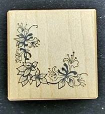 PSX Designs Rubber Stamps B-1261 Floral Honeysuckle Flower Corner Border Small