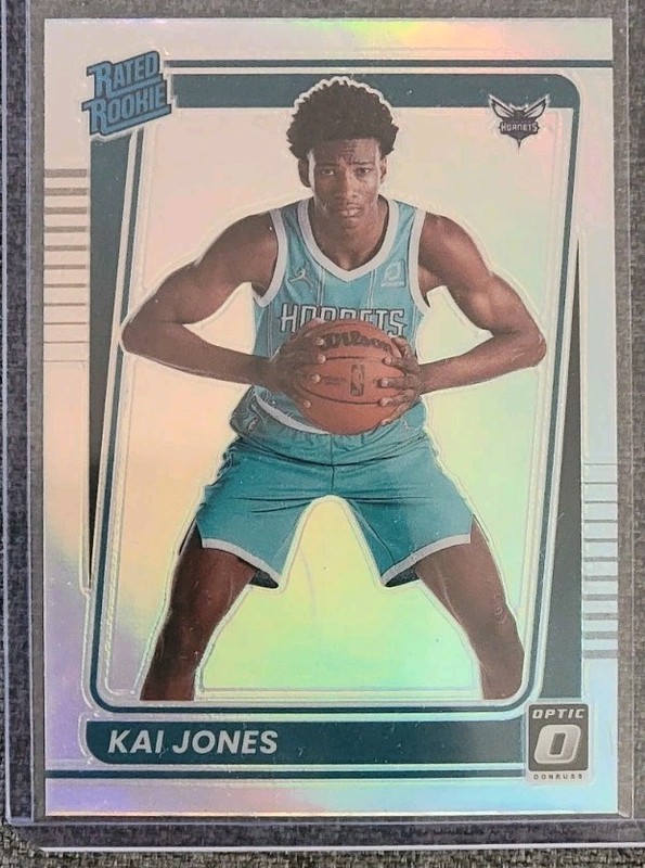 2021-22 Kai Jones Panini Donruss Optic Rated Rookie Silver Holo Charlotte...