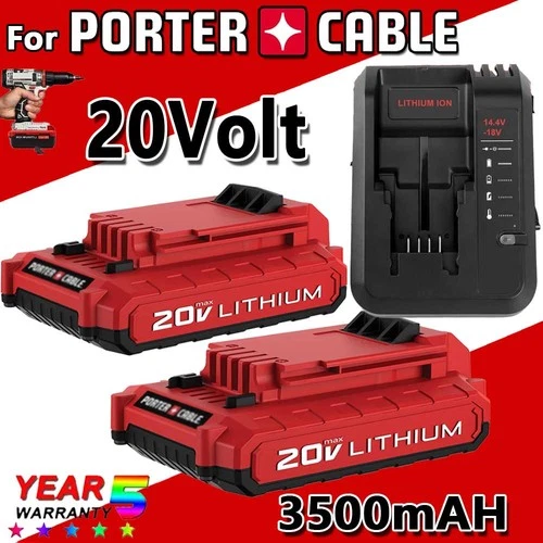 1-4PACK 3.5Ah Li-ion Battery / Charger for Porter Cable 20V MAX PCC685L PCC680L