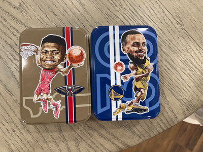 Lot of two NBA EMPTY tins (Williamson,Curry).