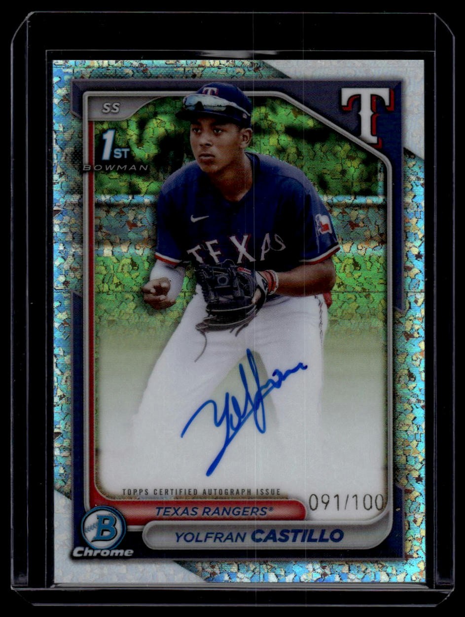 2024 Bowman Chrome #CPA-YC Yolfran Castillo Auto Mini Diamond Ref #/100
