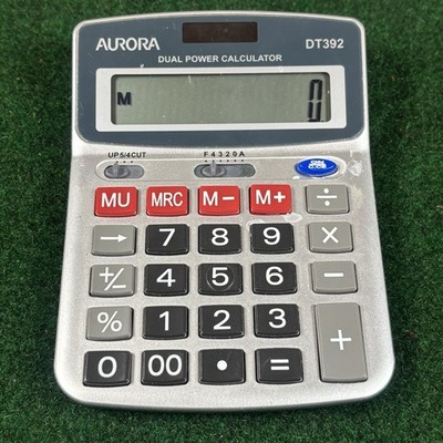 Aurora DT392 Dual Power LCD Display Desktop Basic Calculator