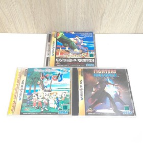 SEGA SATURN Gray Console bundle with 2 controllers & 5 Japanese games tested