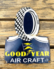 Vintage 12x9.5 Good Year Tires Air Craft Tyres Porcelain Gasoline Oil Gas Sign Vintage 12x9.5 Good Year Tires Air Craft Tyres Porcelain Gasoline Oil Gas Sign