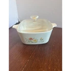 Corning Ware Wildflower P-43-B Casserole Dish 700mL with Pyrex Glass Lid Vintage