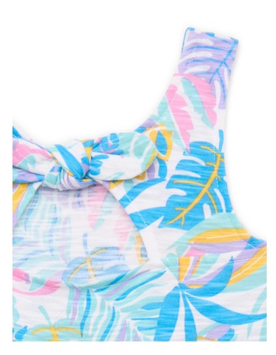WONDER NATION Girls XL (14-16) Tiered Dress Bow Back Sleeveless • Vivid Floral - Picture 2 of 8