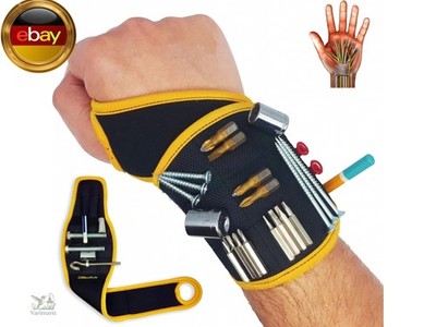 BINYATOOLS Magnetisches Armband, Schwarz, mit super starken Magneten für 
