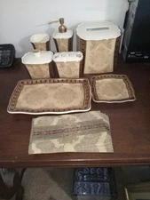 Croscill Home  Townhouse Ceramic Bathroom Accessory Set 8 Pc Set