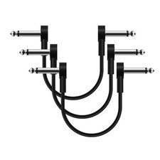 6 Inch Patch Cable For Guitar Effect Pedal Cables 3 Pack 1/4" Ts Right Angle Ins