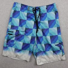 Hurley Board Shorts Mens 32 Cargo Pocket Surf Swim Beach Wake Trunks Geometric