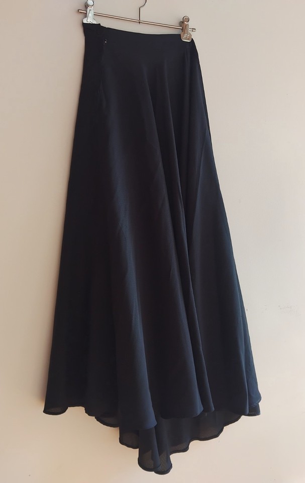 Vintage 70s Black Gothic Long FullCircle Skirt (see measurements in description)