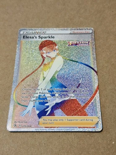 Elesa's Sparkle 275/264 Secret Rare Rainbow Holo Fusion Strike Pokemon LP indent