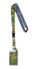 TMNT City Sewer ID Badge Holder Lanyard with 1.5" Rubber Logo Charm