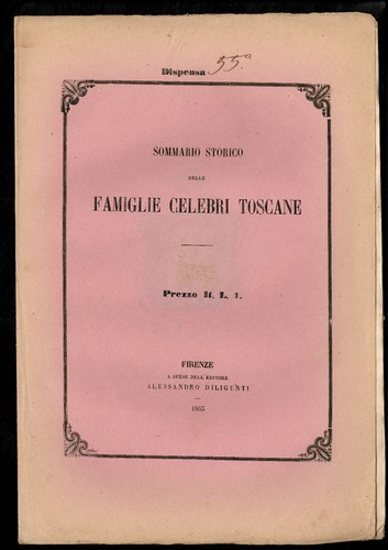 Stemmi Famiglie Celebri Toscane Alessandro Diligenti 1863 Fossombroni di Arezzo - Bild 2 von 2