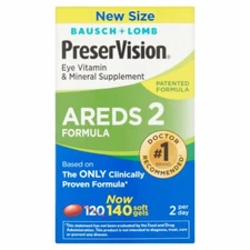 Bausch Lomb PreserVision AREDS 2 Formula Eye Vitamin Mineral 140 Softgels 4/20