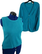 Original Island Sport 2 Piece Separates Top Cardigan Silk Blend size Med/L S22