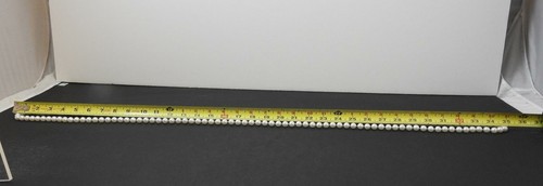 Vintage White Tone Plastic Beads Necklace Drop About 35" G44 - Picture 9 of 12