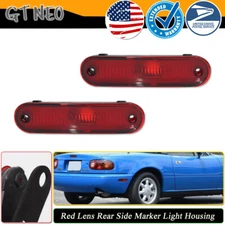 2PCS Red Lens Rear Fender Side Marker Light Lamps For 1990-2005 Mazda Miata MX-5