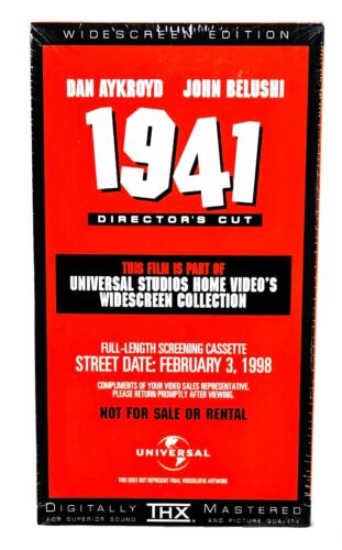 1941 Directors Cut VHS Rare Screener Copy. Factory Sealed 1998