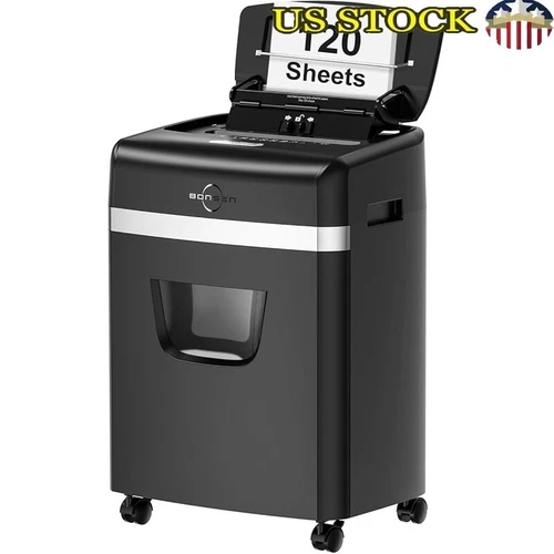 120-Sheet Auto Feed Micro Cut Paper Shredder High Security P-4 Anti-Jam Office