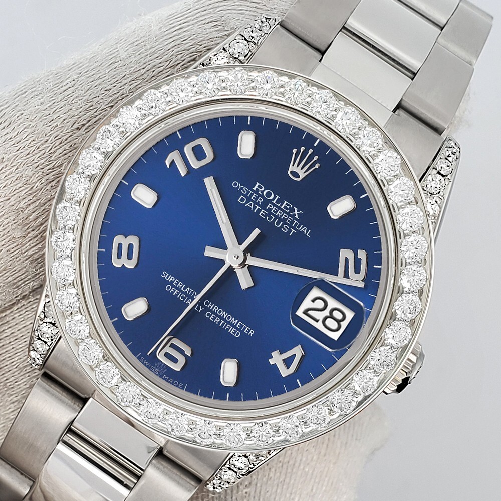 Rolex Datejust Midsize Blue 2.1ct Diamond