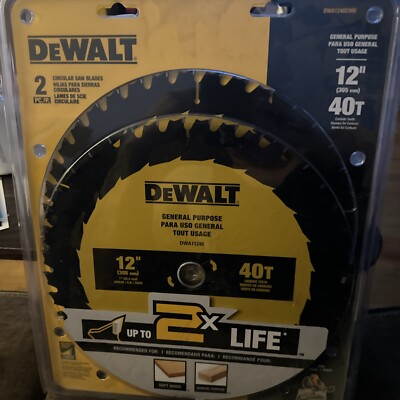 DEWALT DWA1240CMB 12-In 40T Combo Pack Saw BLADE 2 Circular Saw Blades #9585