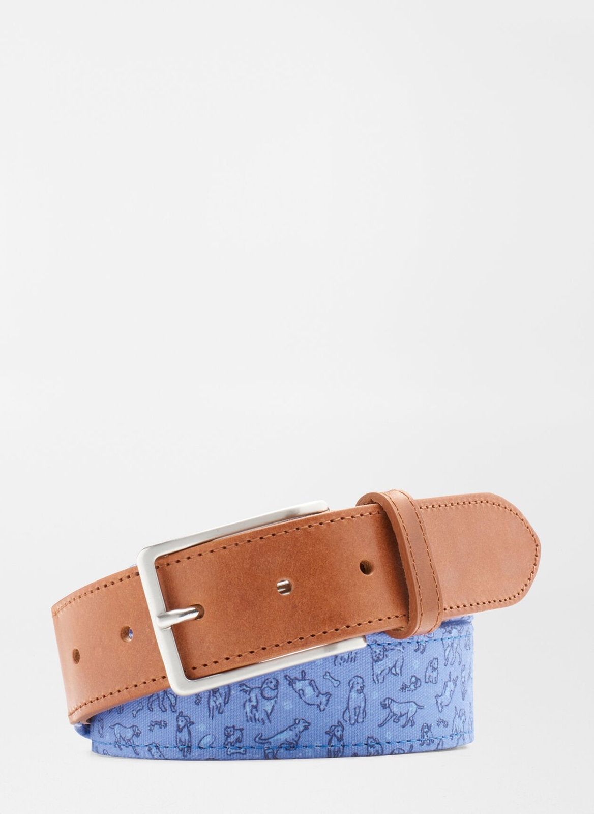 NEW Peter Millar Golf Good Boy Printed Belts Mens Size 36 BONDI BLUE