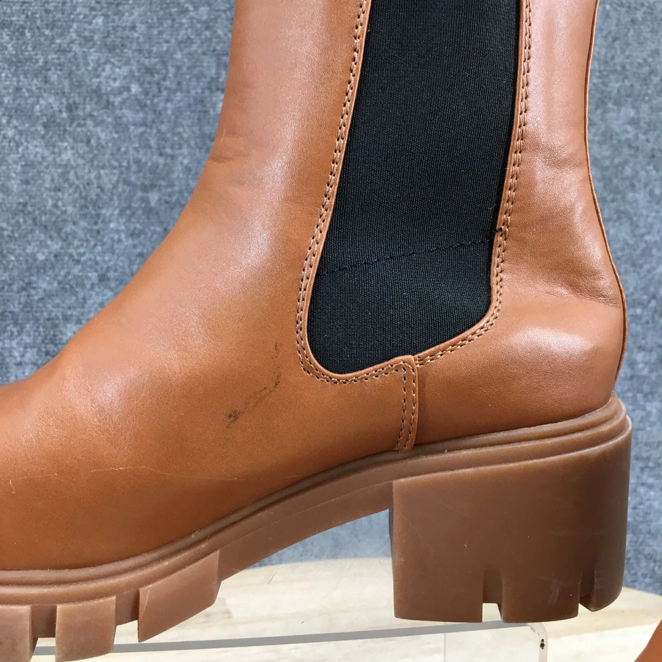 Madden Girl Botas Mujer 8.5 M Tessa Pull On Chelsea Botín Marrón Tacones Foto 3 de 4