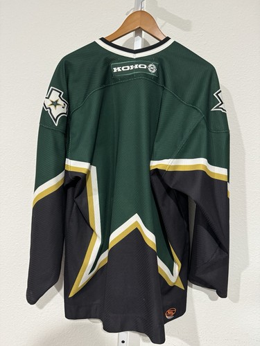 Camiseta De Colección Dallas Stars Hockey Oficial Koho Negra Verde Dorada Grande en Blanco - Imagen 10 de 14