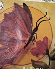 VTG McNeill String Art By Number Red Butterfly Wall Hanging Kit New 1980 6x 6