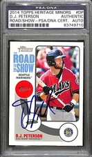 DJ PETERSON SIGNED AUTO'D 2014 TOPPS HERITAGE MINORS PSA/DNA ROAD TO THE SHOW