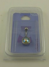 square crystals belly button ring, piercing, body jewelry bling crystal