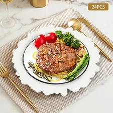 Round Plastic Reef Plate Dinner Wedding Party Tableware Plates Mats Decoration