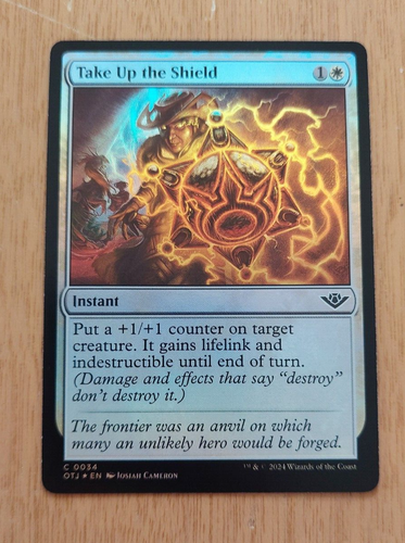 Take Up the Shield 0034 OTJ Foil Magic the Gathering Karte - Bild 2 von 3