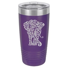 Tumbler 20oz 30oz Travel Mug Cup Vacuum Insulated Stainless Tribal Elephant