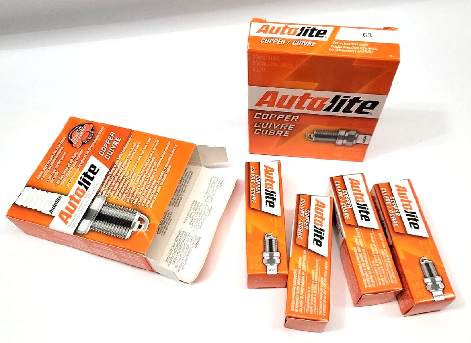 Lote de 2 paquetes de 4 cada uno, total 8, bujía-resistencia de cobre Autolite 63 Foto 3 de 4