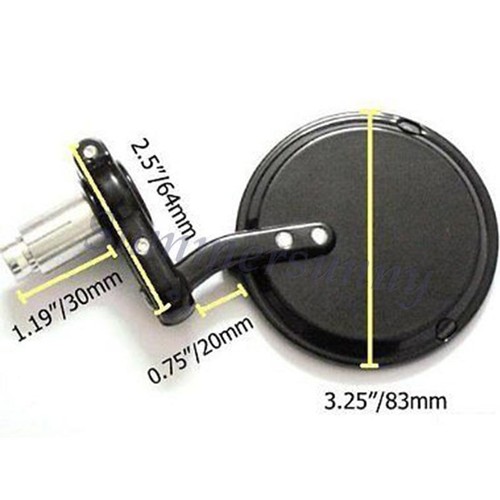 Espejos laterales negros plegables con barra de mango de 7/8" para Bobber Clubman Cafe Racer - Imagen 6 de 11