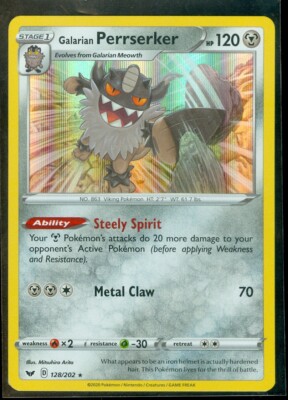 Pokemon GALARIAN PERRSERKER 128/202 Sword & Shield RARE HOLO - - MINT | eBay Pokemon GALARIAN PERRSERKER 128/202 Sword & Shield RARE HOLO - - MINT | eBay